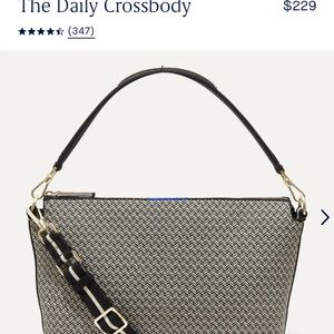 Rothy’s The Daily Crossbody Black Herringbone Purse